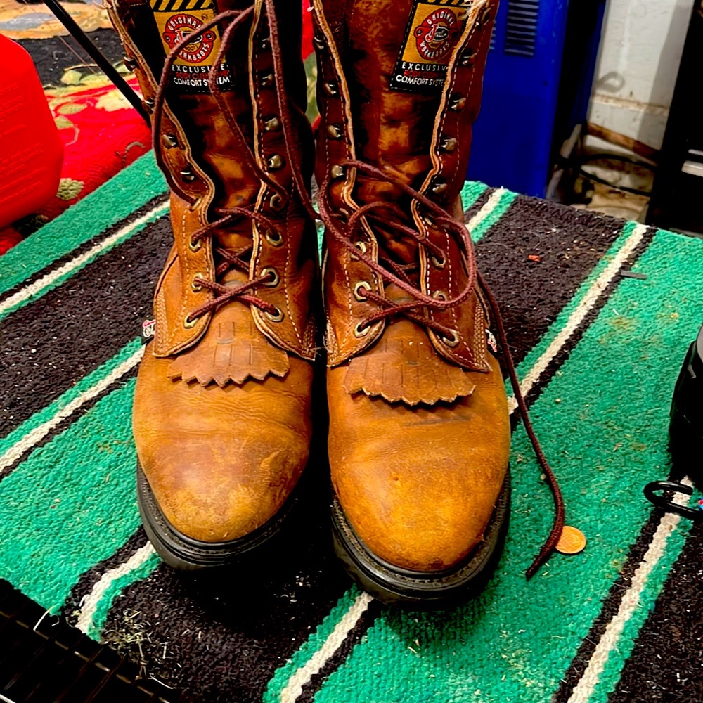 Justin Original Laceration Granny Roper Boots Cowgirl Western Size 9.5